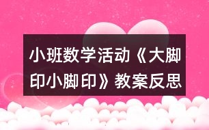 小班數學活動《大腳印小腳印》教案反思