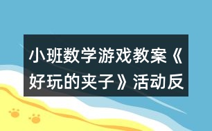 小班數(shù)學游戲教案《好玩的夾子》活動反思