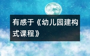 有感于《幼兒園建構(gòu)式課程》