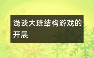 淺談大班結構游戲的開展