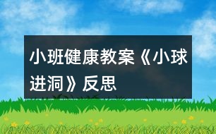 小班健康教案《小球進洞》反思