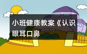 小班健康教案《認識“眼、耳、口、鼻”》反思