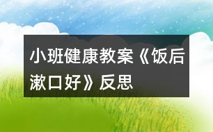 小班健康教案《飯后漱口好》反思