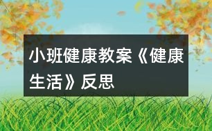 小班健康教案《健康生活》反思