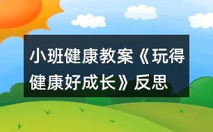 小班健康教案《玩得健康好成長(zhǎng)》反思