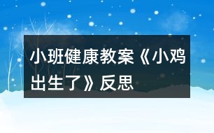 小班健康教案《小雞出生了》反思