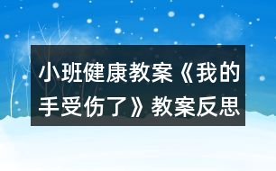 小班健康教案《我的手受傷了》教案反思