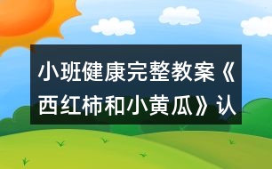 小班健康完整教案《西紅柿和小黃瓜》認識蔬菜反思