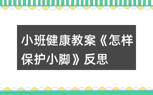 小班健康教案《怎樣保護小腳》反思