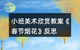 小班美術(shù)欣賞教案《春節(jié)煙花》反思