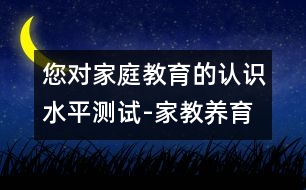 您對家庭教育的認(rèn)識水平測試-家教養(yǎng)育測評