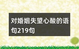 對婚姻失望心酸的語句219句