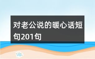 對老公說的暖心話短句201句