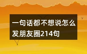 一句話都不想說怎么發(fā)朋友圈214句