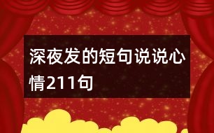 深夜發(fā)的短句說說心情211句