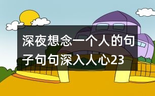 深夜想念一個(gè)人的句子,句句深入人心!234句