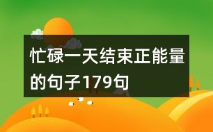 忙碌一天結束正能量的句子179句