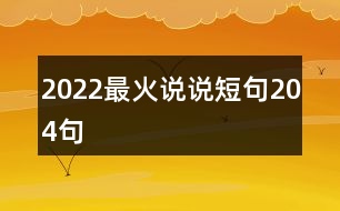 2022最火說說短句204句