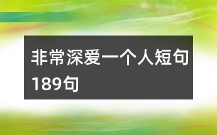 非常深?lèi)?ài)一個(gè)人短句189句