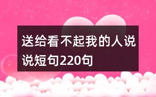 送給看不起我的人說說短句220句