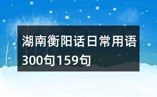 湖南衡陽話日常用語300句159句