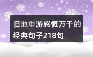 舊地重游感慨萬千的經(jīng)典句子218句