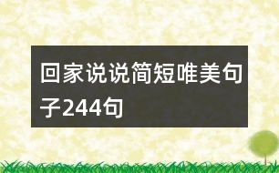 回家說說簡短唯美句子244句