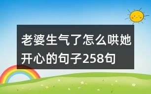 老婆生氣了怎么哄她開心的句子258句