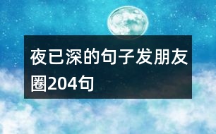 夜已深的句子發(fā)朋友圈204句