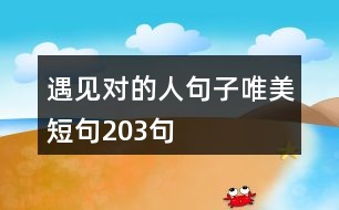 遇見對的人句子唯美短句203句