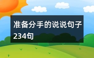 準(zhǔn)備分手的說說句子234句