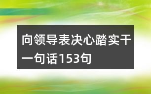 向領(lǐng)導(dǎo)表決心踏實(shí)干一句話153句