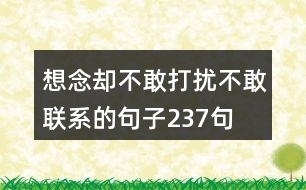 想念卻不敢打擾,不敢聯系的句子237句