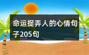 命運(yùn)捉弄人的心情句子205句