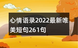 心情語(yǔ)錄2022最新唯美短句261句