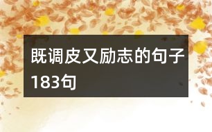 既調皮又勵志的句子183句