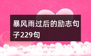 暴風(fēng)雨過后的勵志句子229句