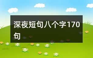 深夜短句八個(gè)字170句