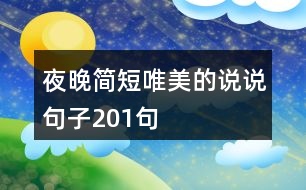 夜晚簡(jiǎn)短唯美的說(shuō)說(shuō)句子201句