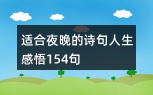 適合夜晚的詩句人生感悟154句