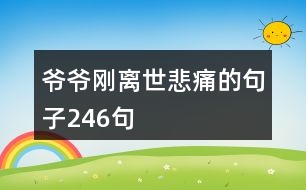 爺爺剛離世悲痛的句子246句