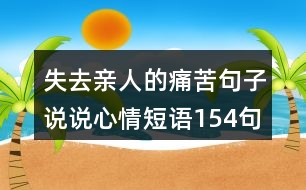 失去親人的痛苦句子說(shuō)說(shuō)心情短語(yǔ)154句