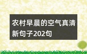 農(nóng)村早晨的空氣真清新句子202句