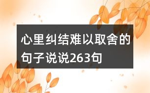 心里糾結(jié)難以取舍的句子說說263句