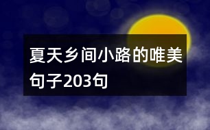 夏天鄉(xiāng)間小路的唯美句子203句