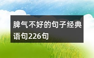 脾氣不好的句子經(jīng)典語(yǔ)句226句