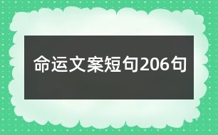 命運文案短句206句