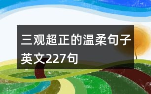 三觀超正的溫柔句子英文227句