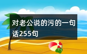 對老公說的污的一句話255句