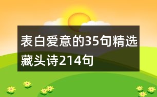 表白愛意的35句精選藏頭詩214句